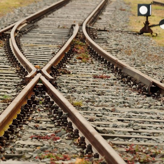 Bahngleise mit Weiche
