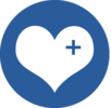 Symbol Herz mit Krankenhaus Kreuz