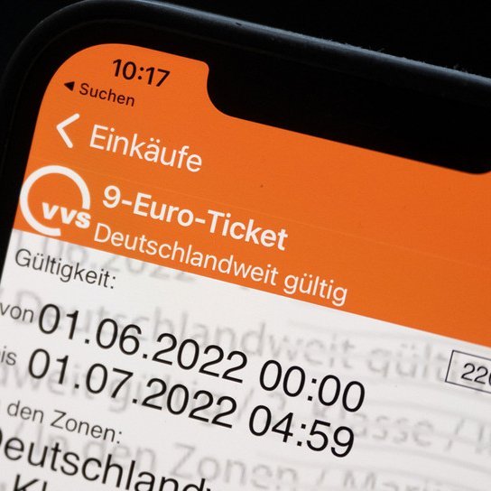 App Ansicht VVS, Einkauf 9-Euro-Ticket