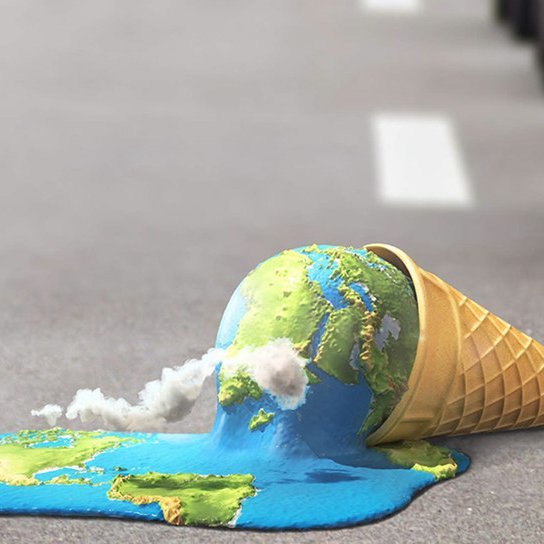 Grafik: Auslaufende "Erde" aus Eiswaffel