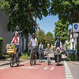 Radfahrer auf Straße